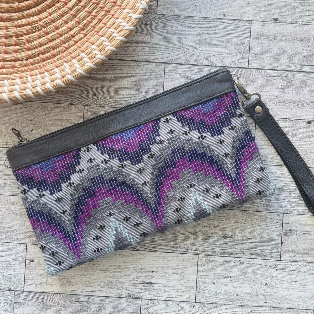Amado moon Huipil artisan wristlet OOAK